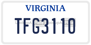 TFG3110  license plate in VA