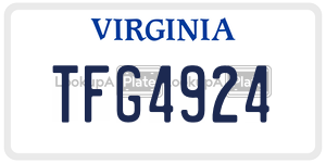 TFG4924 license plate in Virginia