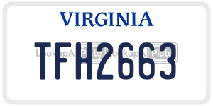 TFH2663  license plate in VA
