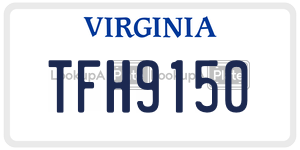 TFH9150  license plate in VA