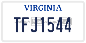 TFJ1544  license plate in VA