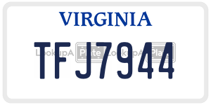 TFJ7944 license plate in Virginia