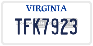 TFK7923 license plate in Virginia