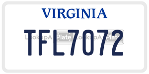 TFL7072 license plate in Virginia