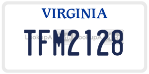 TFM2128  license plate in VA