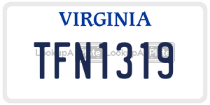 TFN1319  license plate in VA