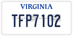 TFP7102  license plate in VA