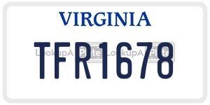 TFR1678 license plate in Virginia