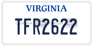 TFR2622  license plate in VA
