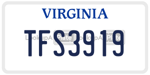 TFS3919 license plate in Virginia
