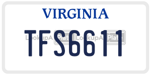 TFS6611  license plate in VA