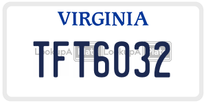 TFT6032  license plate in VA