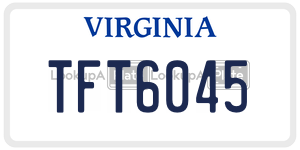 TFT6045  license plate in VA