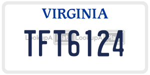 TFT6124  license plate in VA