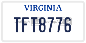 TFT8776  license plate in VA