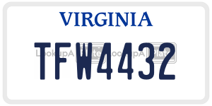 TFW4432  license plate in VA