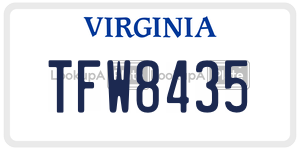 TFW8435 license plate in Virginia