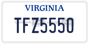 TFZ5550 license plate in Virginia