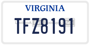 TFZ8191  license plate in VA