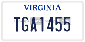 TGA1455 license plate in Virginia