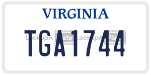 TGA1744 license plate in Virginia