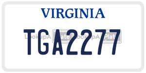 TGA2277  license plate in VA