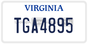 TGA4895 license plate in Virginia