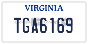 TGA6169  license plate in VA