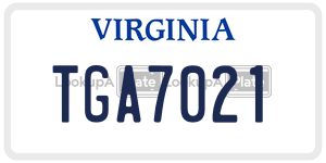 TGA7021  license plate in VA