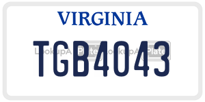 TGB4043  license plate in VA