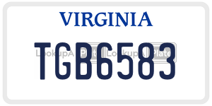 TGB6583 license plate in Virginia