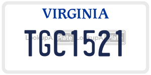 TGC1521  license plate in VA