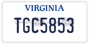 TGC5853  license plate in VA