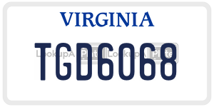 TGD6068 license plate in Virginia