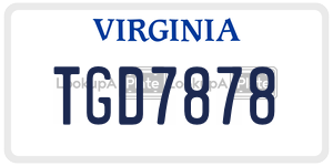 TGD7878  license plate in VA