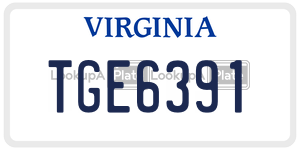 TGE6391 license plate in Virginia