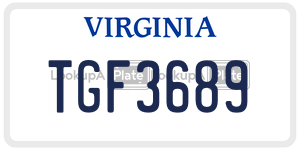 TGF3689  license plate in VA