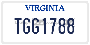 TGG1788 license plate in Virginia