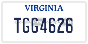 TGG4626  license plate in VA
