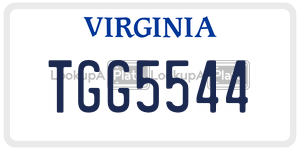 TGG5544  license plate in VA