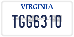TGG6310  license plate in VA