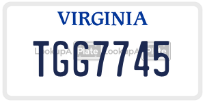 TGG7745 license plate in Virginia