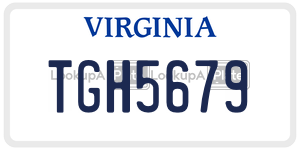 TGH5679  license plate in VA