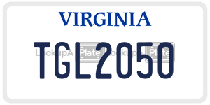 TGL2050  license plate in VA