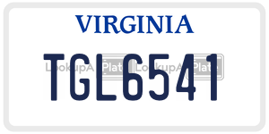 TGL6541  license plate in VA