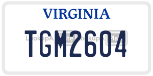 TGM2604  license plate in VA