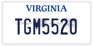 TGM5520  license plate in VA
