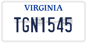 TGN1545 license plate in Virginia