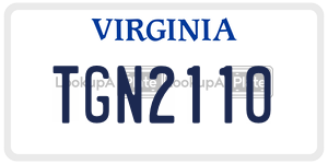 TGN2110  license plate in VA