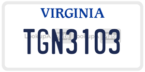 TGN3103  license plate in VA